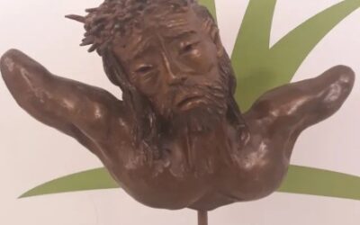 Escultura bronce busto de Jesucristo.Firmado
