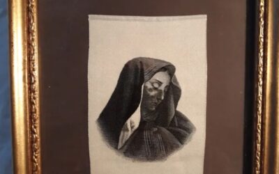 Imagen de seda tejida,Frederick Morgan.virgen