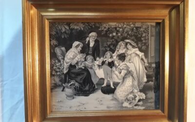 Imagen de seda tejida, Frederick Morgan.tea time