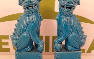 Pareja antiguos perros foo